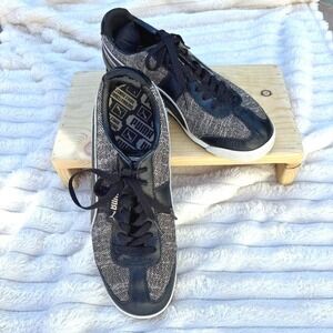 Puma Black Tweed & Leather Heritage Court Sneakers – EUR 41